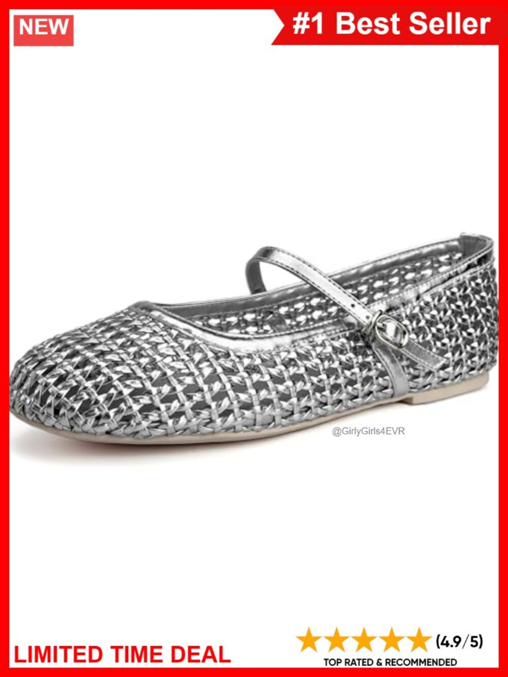 Hand Woven Mary Jane Flats Faux Leather Cushioned Memory Foam Casual Work
